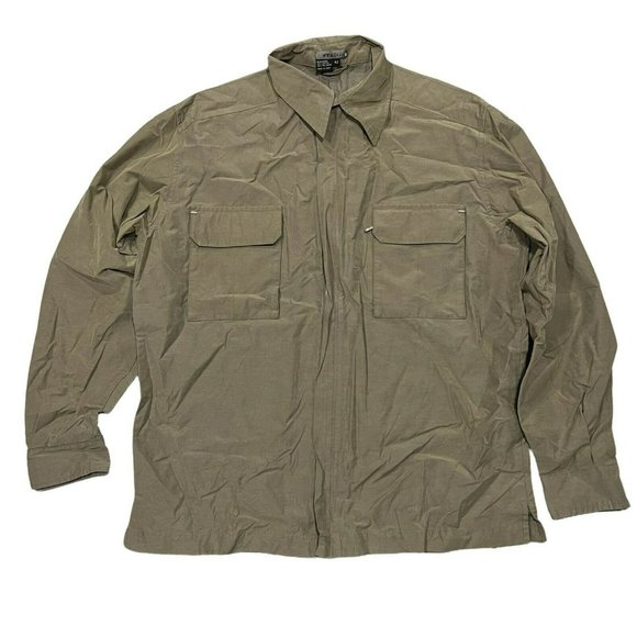 FTX Men's Shirt Jacket Sz 42 Olive Beige Full Zip EUC